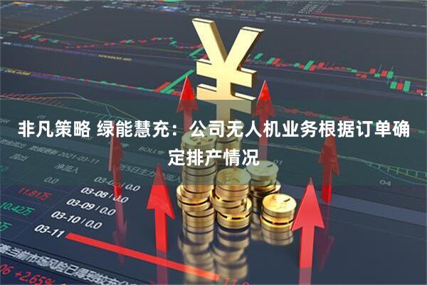 非凡策略 绿能慧充：公司无人机业务根据订单确定排产情况